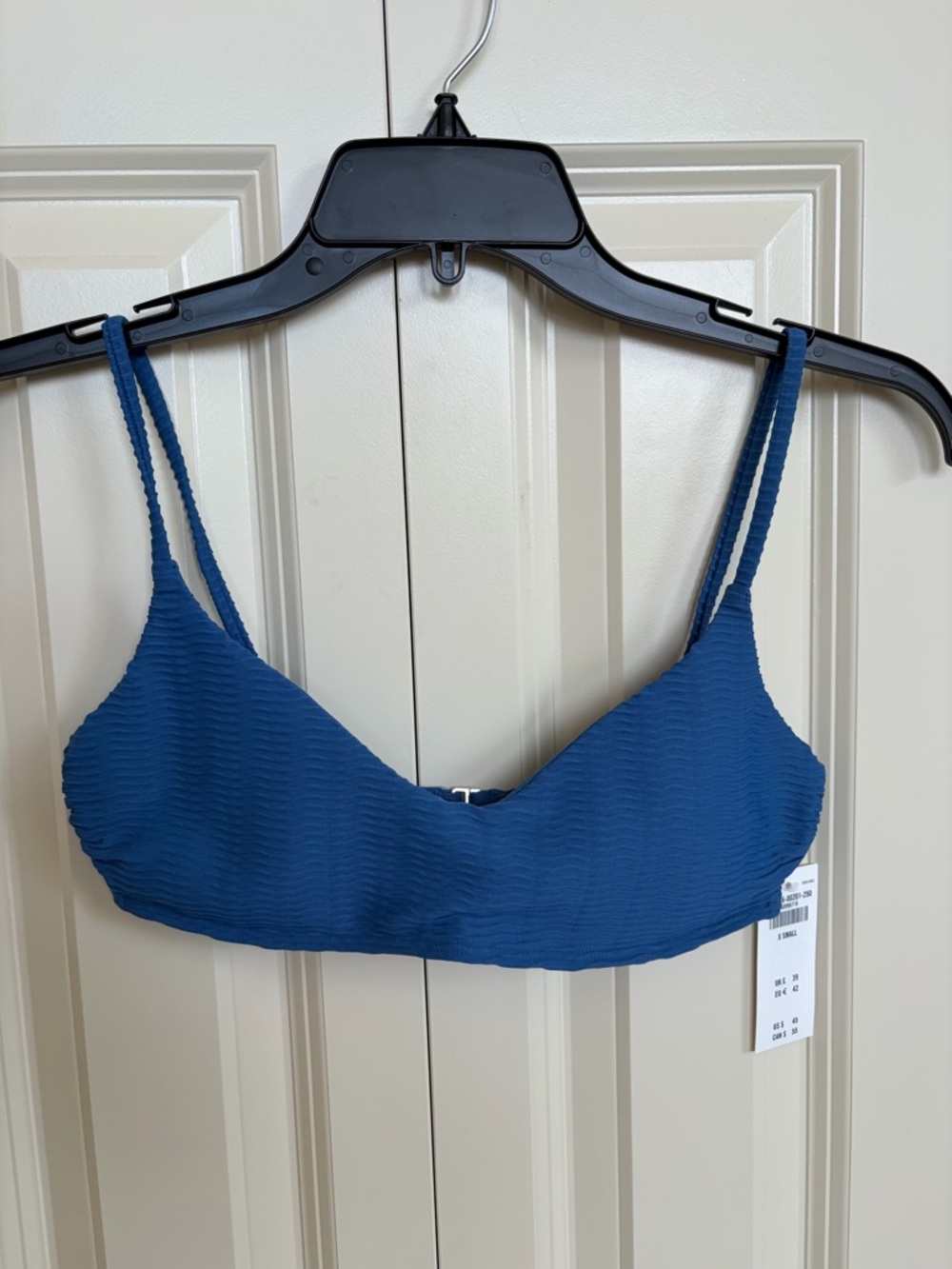 Abercrombie & Fitch Blue Textured Bralette Bikini Top
